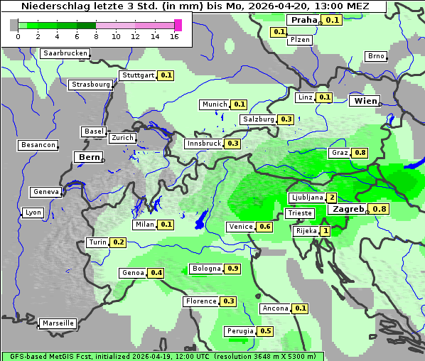 Niederschlag, 20. 4. 2026