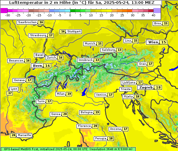 Temperatur, 24. 5. 2025