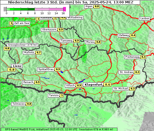 Niederschlag, 24. 5. 2025