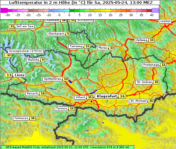 Temperatur, 24. 5. 2025