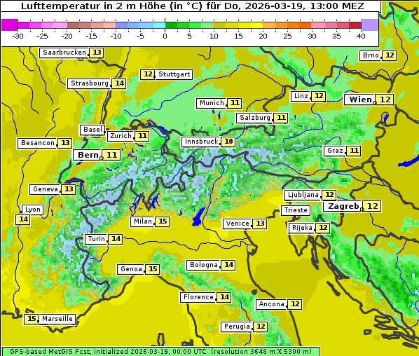 Temperatur, 19. 3. 2026