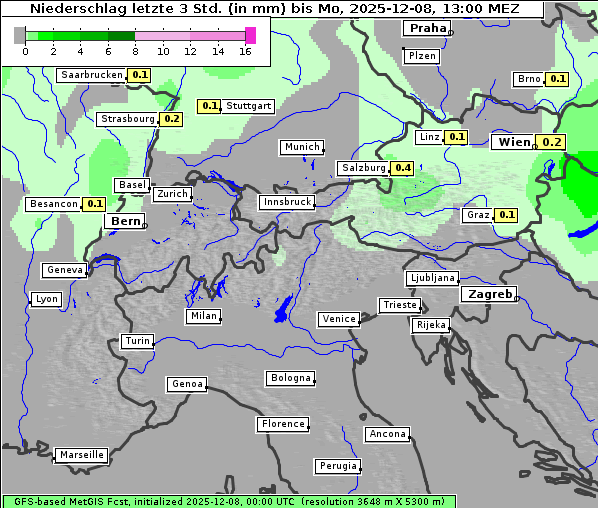 Niederschlag, 8. 12. 2025