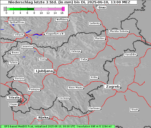 Niederschlag, 10. 6. 2025
