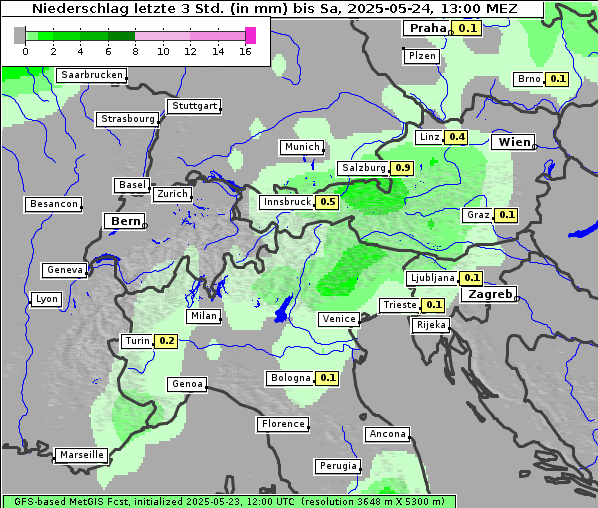 Niederschlag, 24. 5. 2025