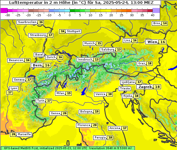 Temperatur, 24. 5. 2025
