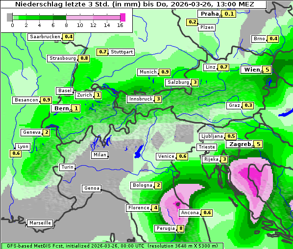 Niederschlag, 26. 3. 2026