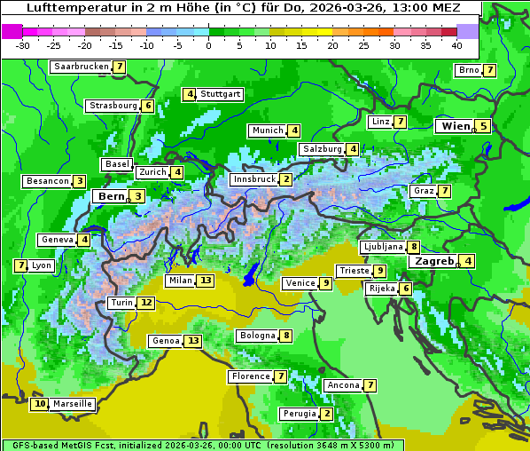 Temperatur, 26. 3. 2026