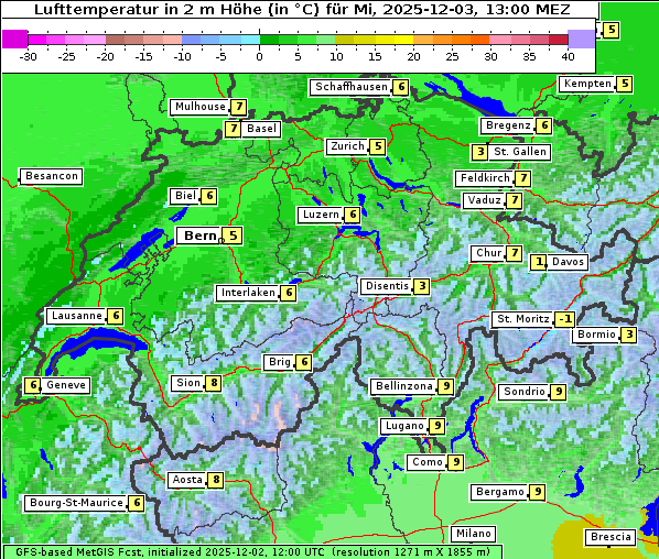 Temperatur, 3. 12. 2025