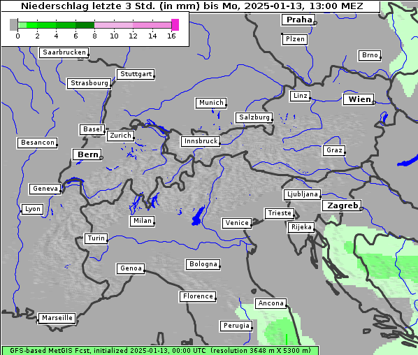 Niederschlag, 13. 1. 2025