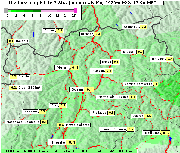 Niederschlag, 20. 4. 2026