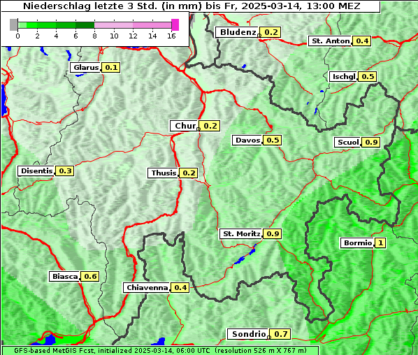 Niederschlag, 14. 3. 2025