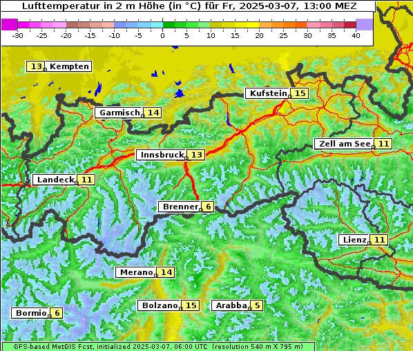 Temperatur, 7. 3. 2025