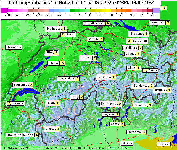Temperatur, 4. 12. 2025