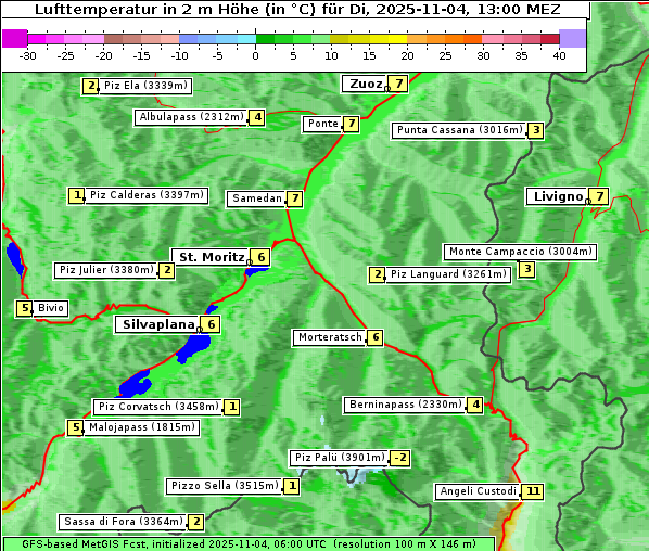 Temperatur, 4. 11. 2025