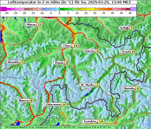 Temperatur, 25. 1. 2025