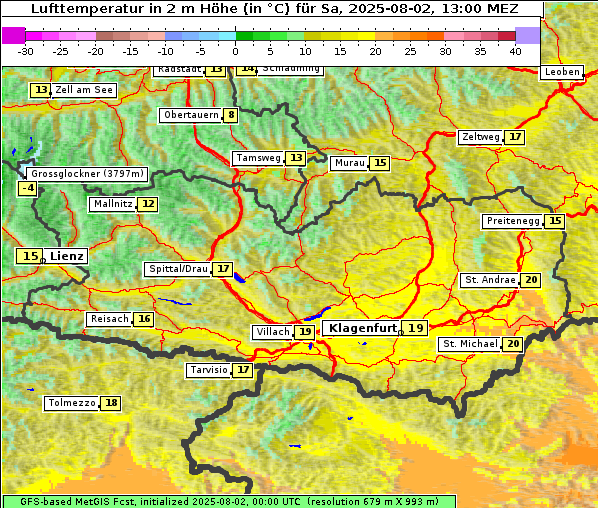 Temperatur, 2. 8. 2025