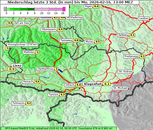 Niederschlag, 16. 2. 2026