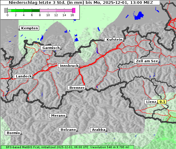 Niederschlag, 1. 12. 2025