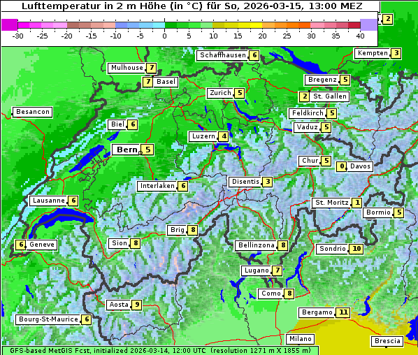 Temperatur, 15. 3. 2026