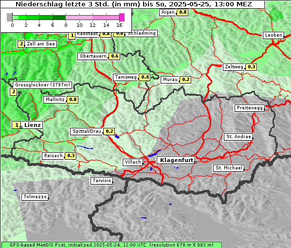 Niederschlag, 25. 5. 2025