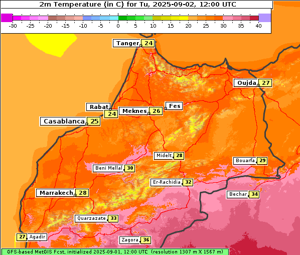 Temperatur, 2. 9. 2025