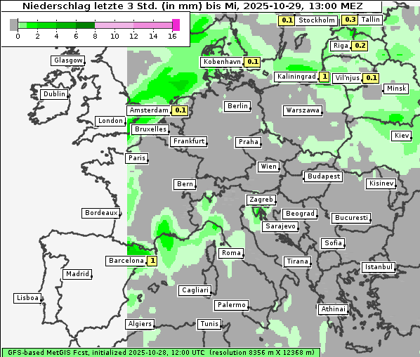Niederschlag, 29. 10. 2025