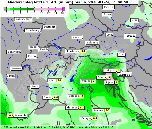 Niederschlag, 24. 1. 2026