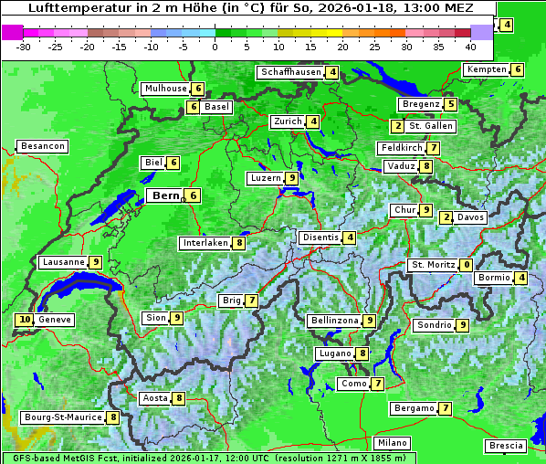 Temperatur, 18. 1. 2026