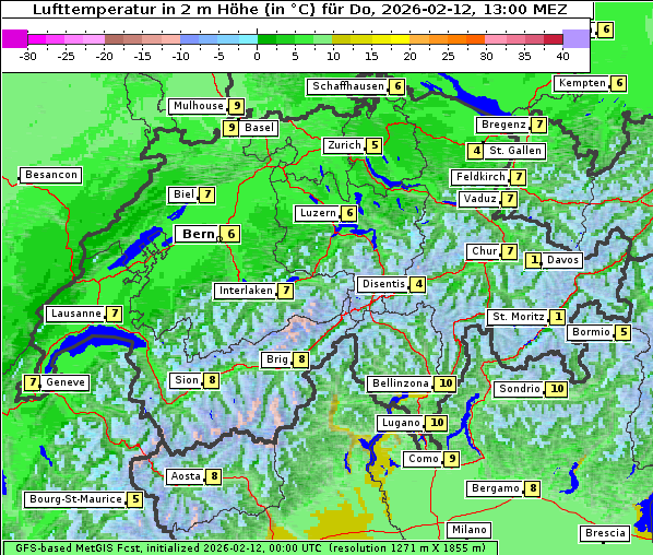 Temperatur, 12. 2. 2026