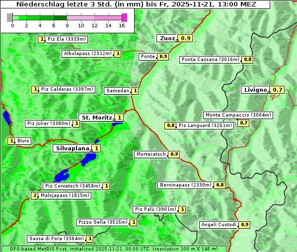 Niederschlag, 21. 11. 2025