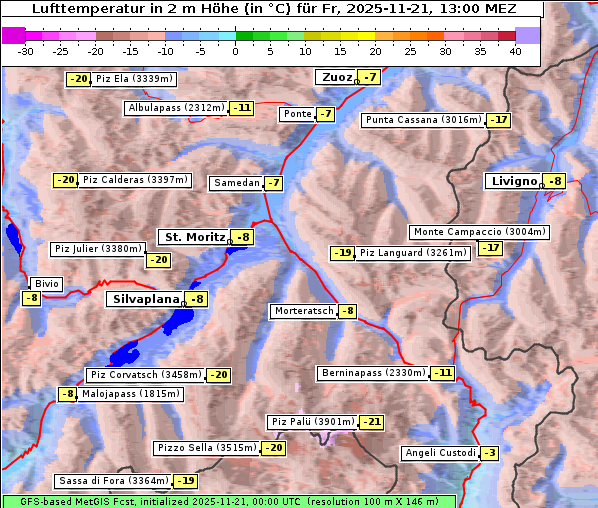Temperatur, 21. 11. 2025