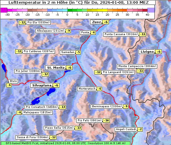 Temperatur, 8. 1. 2026