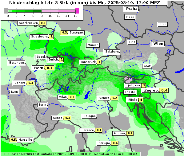 Niederschlag, 10. 3. 2025