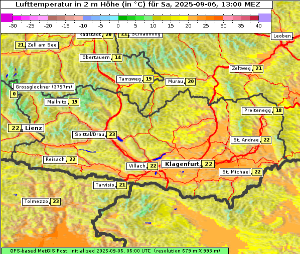 Temperatur, 6. 9. 2025