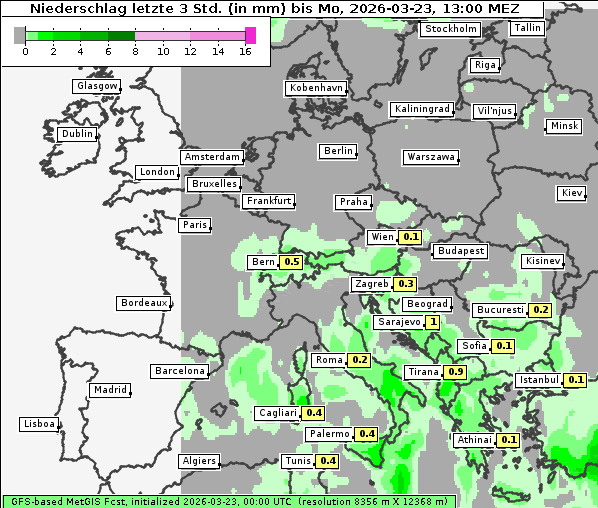 Niederschlag, 23. 3. 2026