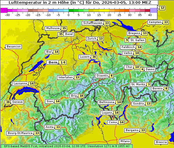 Temperatur, 5. 3. 2026