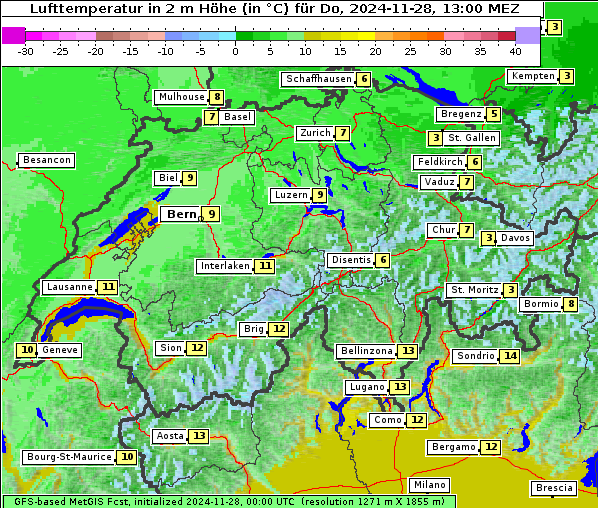 Temperatur, 28. 11. 2024