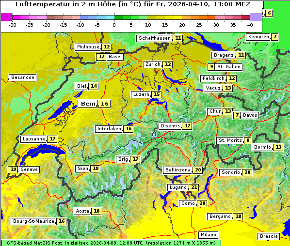 Temperatur, 10. 4. 2026