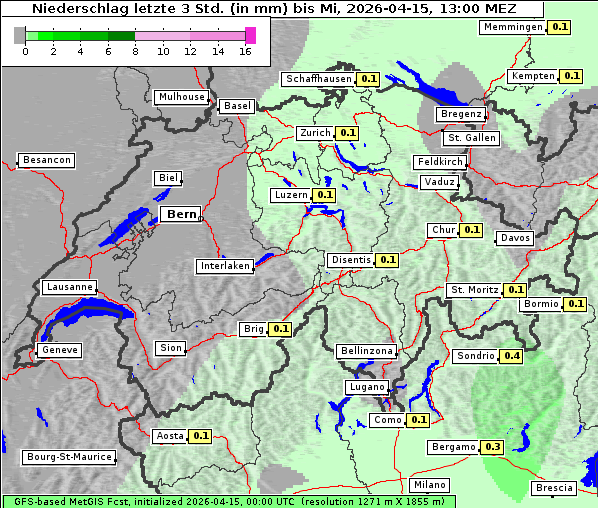 Niederschlag, 15. 4. 2026