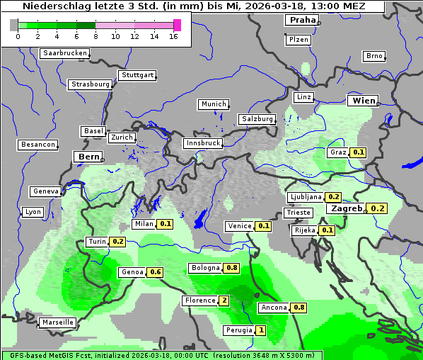 Niederschlag, 18. 3. 2026