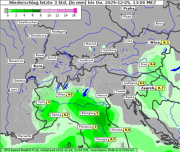 Niederschlag, 25. 12. 2025