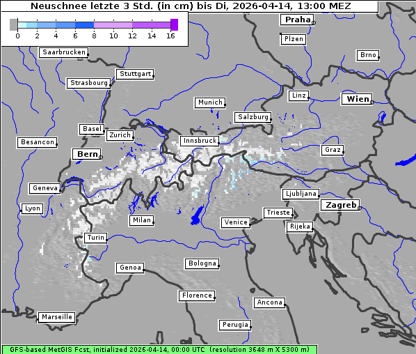Neuschnee, 14. 4. 2026