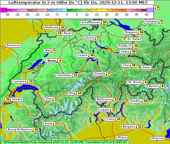 Temperatur, 11. 12. 2025