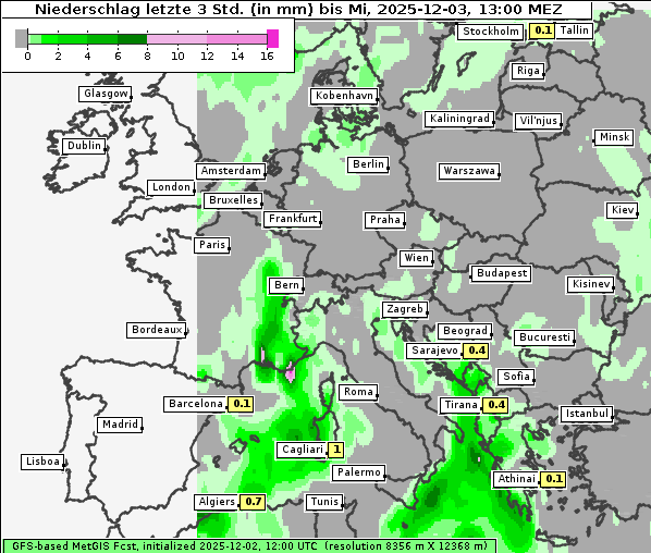 Niederschlag, 3. 12. 2025