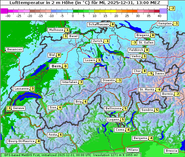 Temperatur, 31. 12. 2025