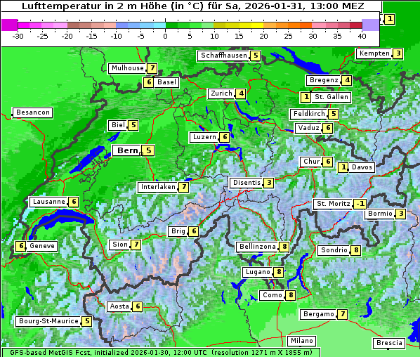 Temperatur, 31. 1. 2026