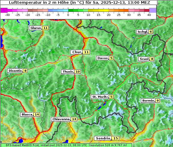 Temperatur, 13. 12. 2025