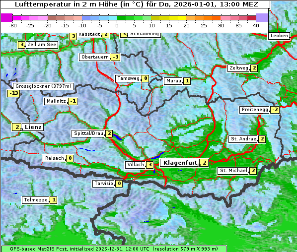 Temperatur, 1. 1. 2026