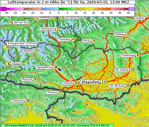 Temperatur, 15. 3. 2026