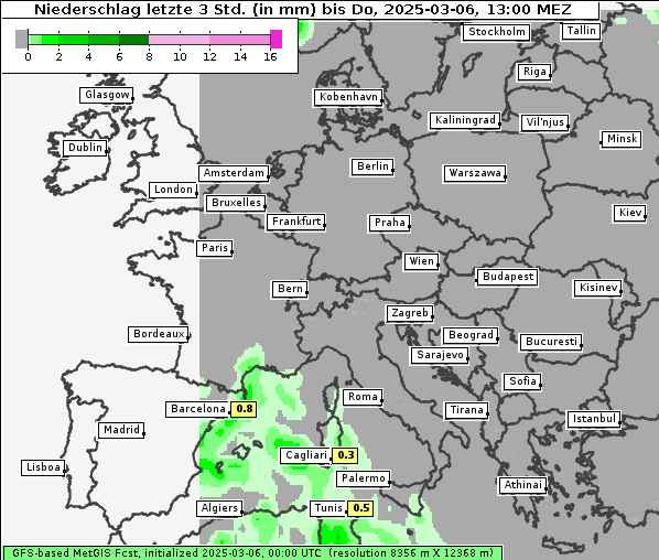 Niederschlag, 6. 3. 2025